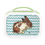 Blue and Green Chevron Bunnies Yubo Lunchbox