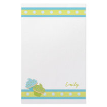 Blue and Green Cupcakes Custom Stationery