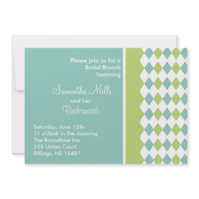 Blue and Green Diamond Invitation by kandelyn