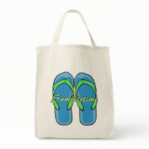 Blue and Green Flipflops Bag