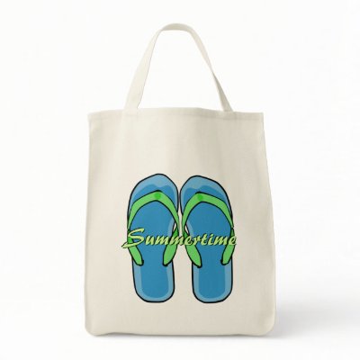 Blue and Green Flipflops Bag by Customizables
