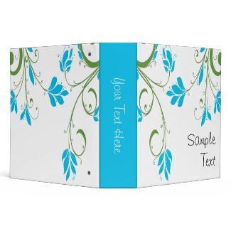 Blue and Green Floral binder