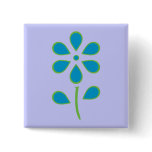 Blue and Green Flower Button