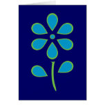 Blue and Green Flower Greeting Card