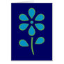 Blue and Green Flower Greeting Card