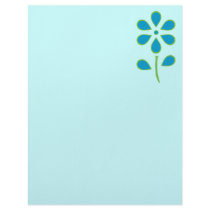 Blue and Green Flower Letterhead