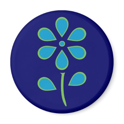 Blue and Green Flower Fridge Magnets by toxiferous