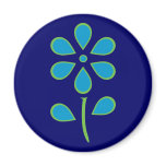 Blue and Green Flower Fridge Magnets