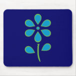 Blue and Green Flower Mousepad