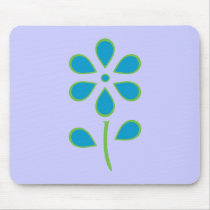 Blue and Green Flower Mousepad