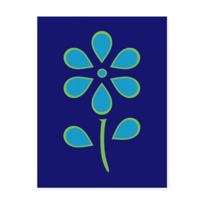 Blue and Green Flower Postcards by toxiferous