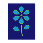 Blue and Green Flower Postcards