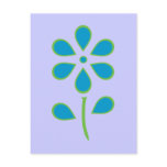 Blue and Green Flower Post Card