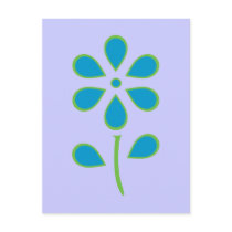 Blue and Green Flower Post Card
