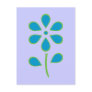 Blue and Green Flower Post Card