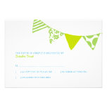 Blue and Green Fun Flags Wedding rsvp Invite