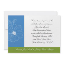 Blue and Green Hibiscus Wedding Invitation by dmboyce Blue and Green Hibiscus Wedding Invitation