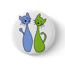 blue and green kitties buttons