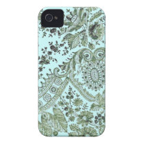Blue And Green Lace Case-mate Iphone 4 Case