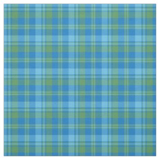 Blue and Green Morning Glory Plaid Pattern Fabric