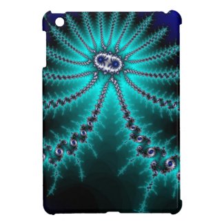Blue and Green Octopus Fractal Case For The iPad Mini