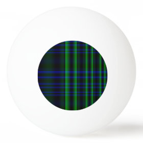Blue and Green Plaid Checked Ping-Pong Ball