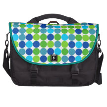 Blue and Green Polka Dot Commuter Bags