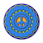 BLUE AND GREEN RETRO PEACE SIGN BLUE AND GREEN RETRO PEACE SIGN