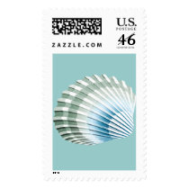 Blue and Green Scallop Shell postage