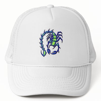 BLUE AND GREEN SCORPION HATS by dgpaulart