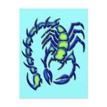 BLUE AND GREEN SCORPION postcards by dgpaulart BLUE AND GREEN SCORPION postcards