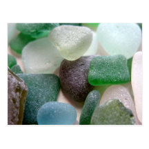 Blue and Green Sea Glass Postcard