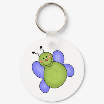 Blue and Green Smiling Bug keychains by toddlersplace Blue and Green Smiling Bug keychains