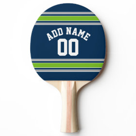 Blue and Green Sports Jersey Custom Name Number Ping-Pong Paddle