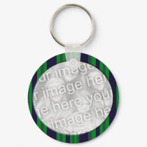 Blue and green striped photo frame keychains by DonnaGraysonAbstract Blue and green striped photo frame keychains