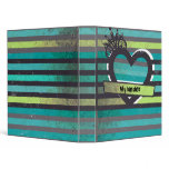 blue and green stripes binder