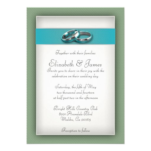 Blue And Green Wedding Invitations