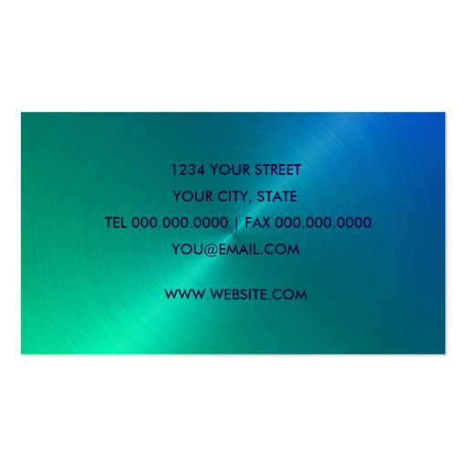 Blue and Green with Damask Business Card (back side)