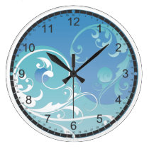 Blue and Green Yin & Yang wall clocks