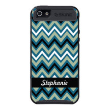 Blue and Green Zigzag Pattern iPhone 5 Cover