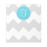 Blue and Grey Chevron Notepad