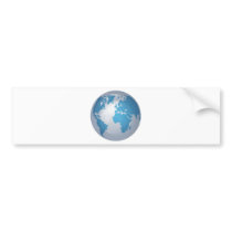 Blue and Grey Globe Bumper Stickers