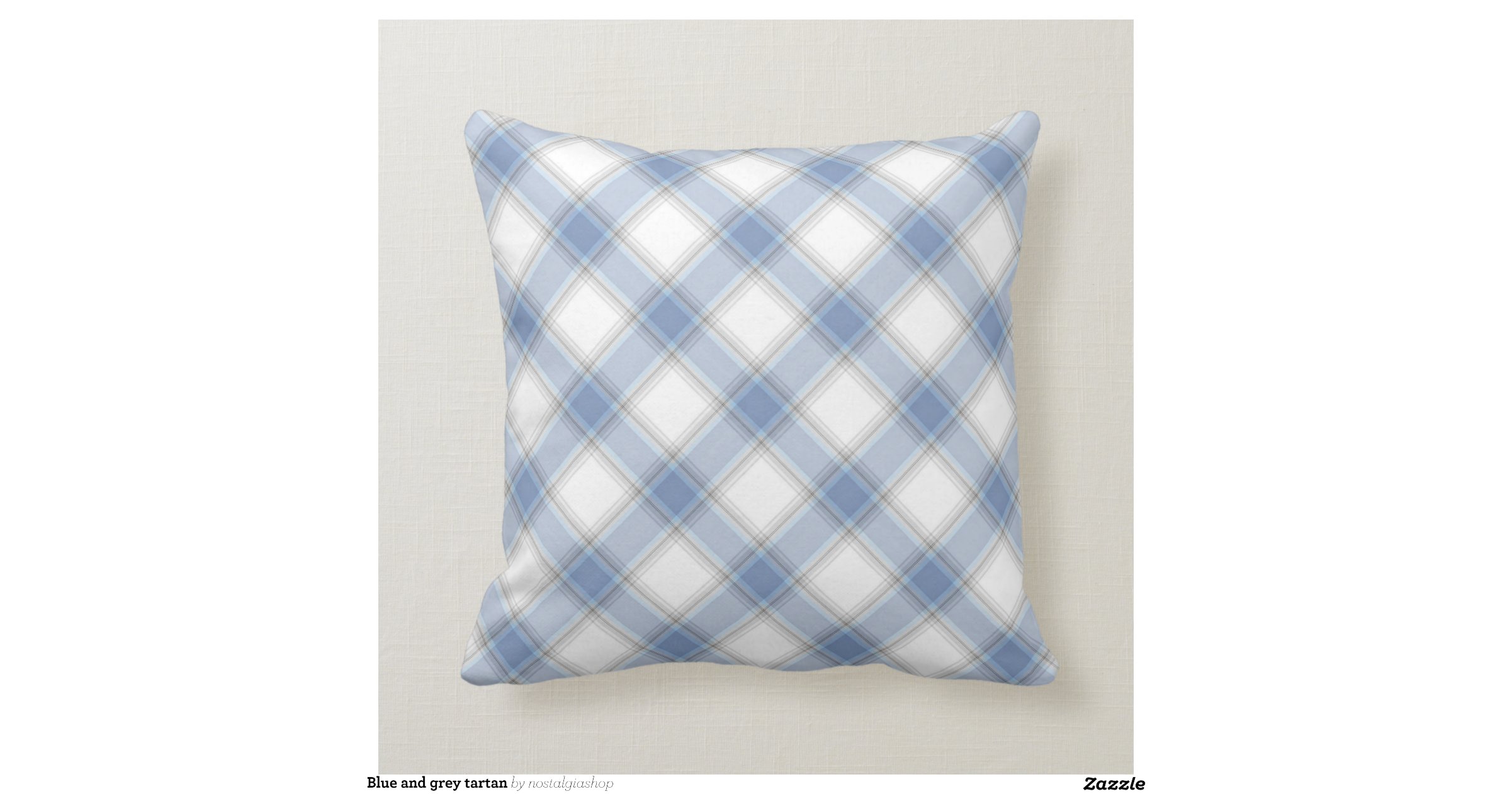 Blue and grey tartan throw pillows Zazzle