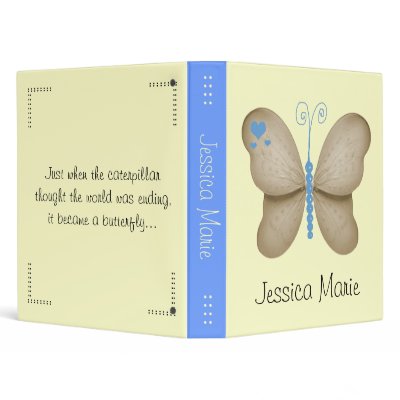 Blue and Ivory Butterfly TBA Binder by E_MotionStudio