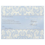 Blue and Ivory Damask Wedding Program flyers