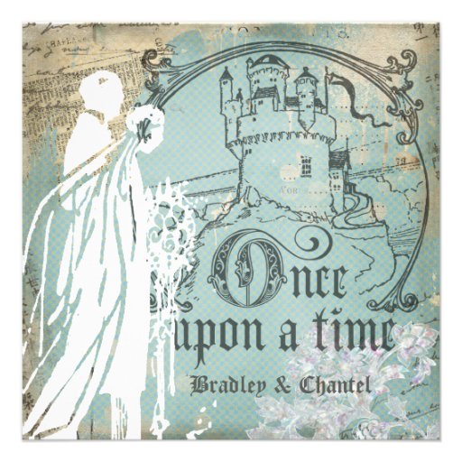 Blue and Ivory Once Upon a Time Invitation