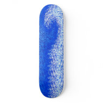 Blue and knows skateboards