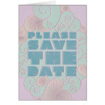Blue and Lavender Fancy Save the Date Notecard