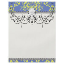 blue and lime green elegant damask custom flyer