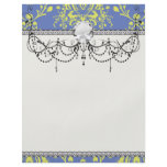 blue and lime green elegant damask flyers